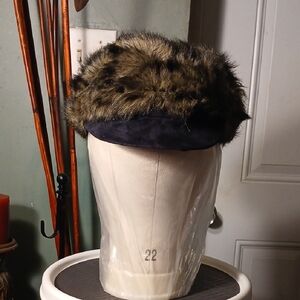 Faux Fur and Suede Women's Hat